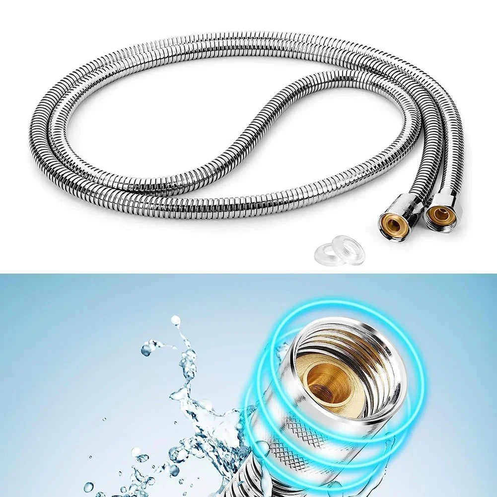 2M Stainless Steel Shower Hose Extension Tube | Bathroom Accessory