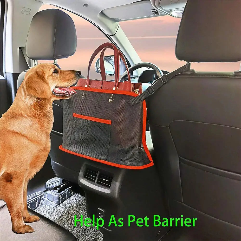 Car Seat Net Pocket Handbag Purse Holder Large Capacity Mesh Back