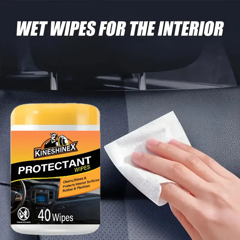 40-Pack Car Interior Wet Wipes – Dashboard, Seats & Trim