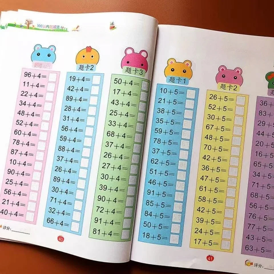 Handwritten Arithmetic Exercise Books Learning Mathematics Workbook