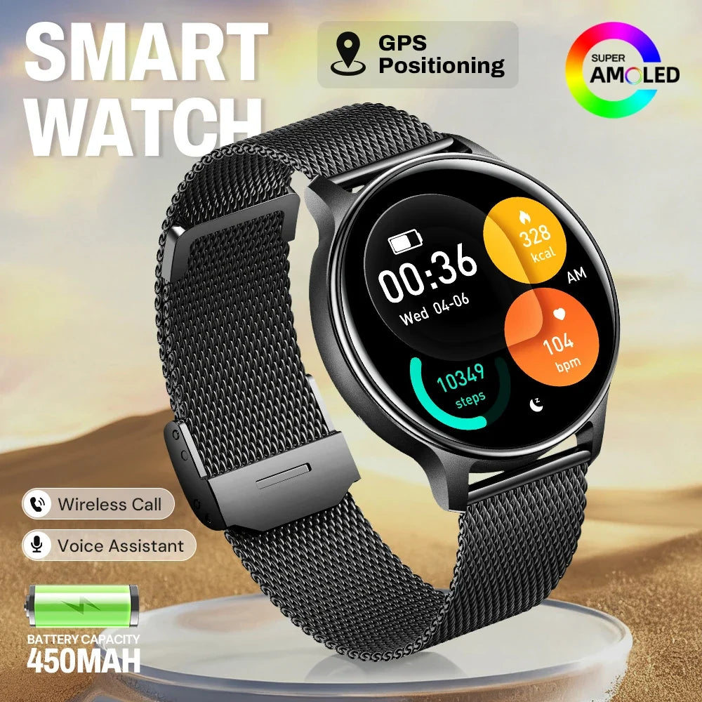 HT43 Smart Watch – GPS AMOLED Bluetooth 3ATM 450mAh Battery