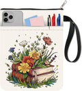 Floral Book Sleeve – Washable Cloth Cover with Zipper Pocket