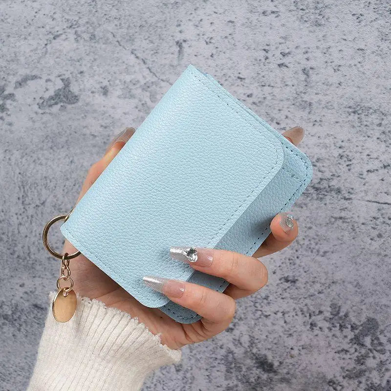 Korean Trifold Women's Wallet – PU Leather Zipper Coin Purse