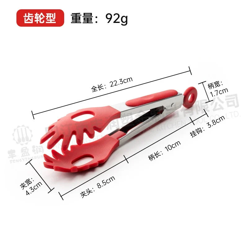 Silicone Food Tongs – Heat Resistant Stainless Steel BBQ Kitchen