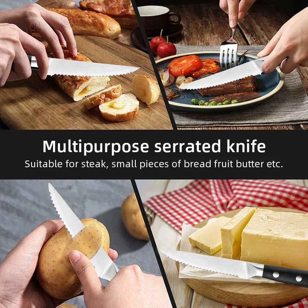 Stainless Steel Steak Knife Set – 1, 3 or 6 Piece Kitchen Knives