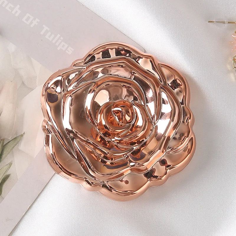 Mini Rose Compact Mirror – Double Sided Pocket Makeup Mirror