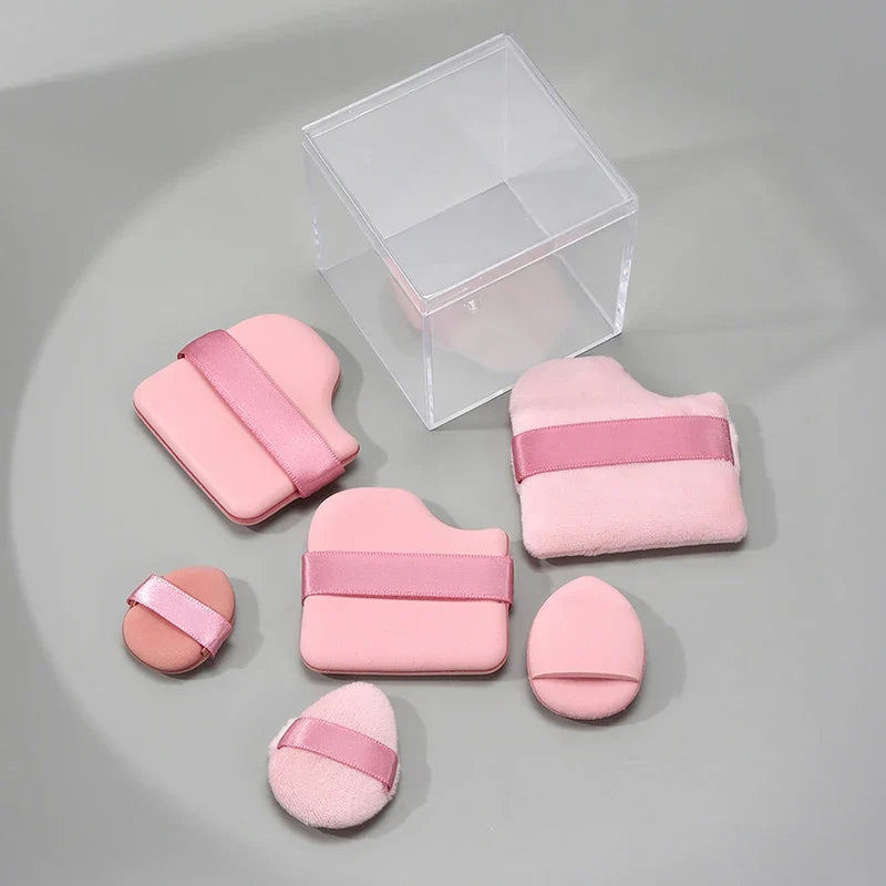 6-Piece Mini Powder Puff Set – Soft Flocking Air Cushion Makeup