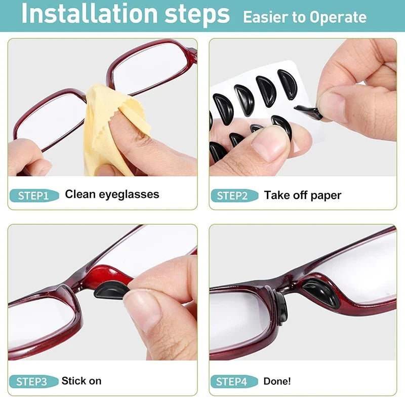 5 Pairs Silicone Anti-Slip Nose Pads for Glasses & Sunglasses