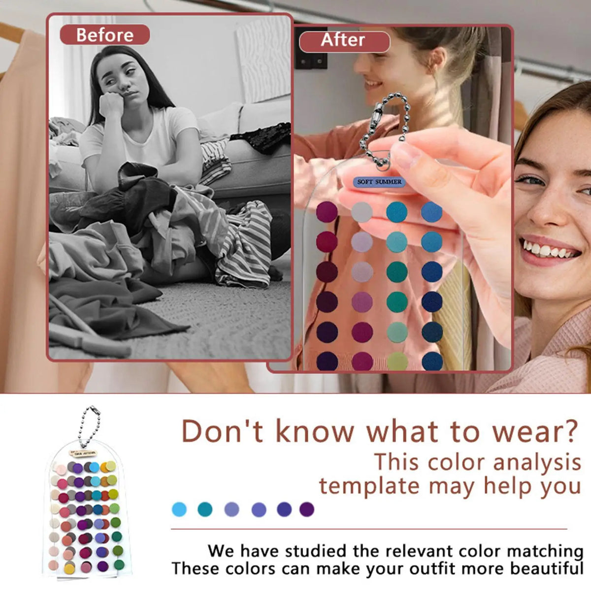 Color Analysis Cards – 12 Season Acrylic Palette Guide (2-Pack)