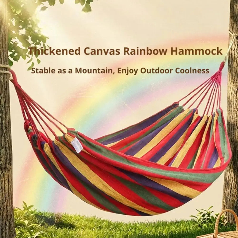 Outdoor Hammock Portable Camping Durable Canvas Hanging Bed Soft