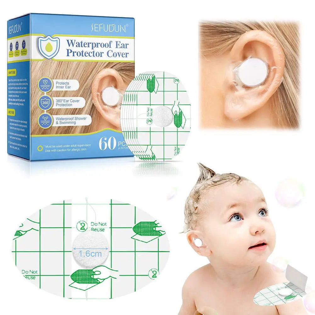 Disposable Waterproof Baby Ear Covers – 60 Pack Bath Earmuffs