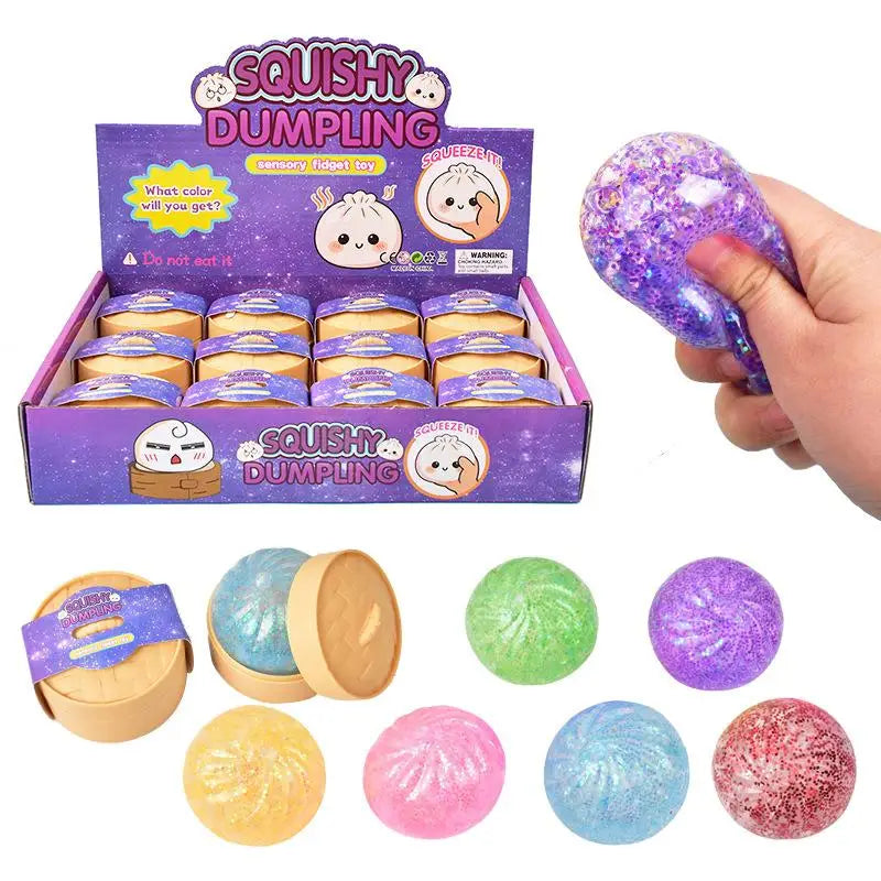 Slow Rebound Dumpling Squeeze Toy – Soft TPR Fidget Ball