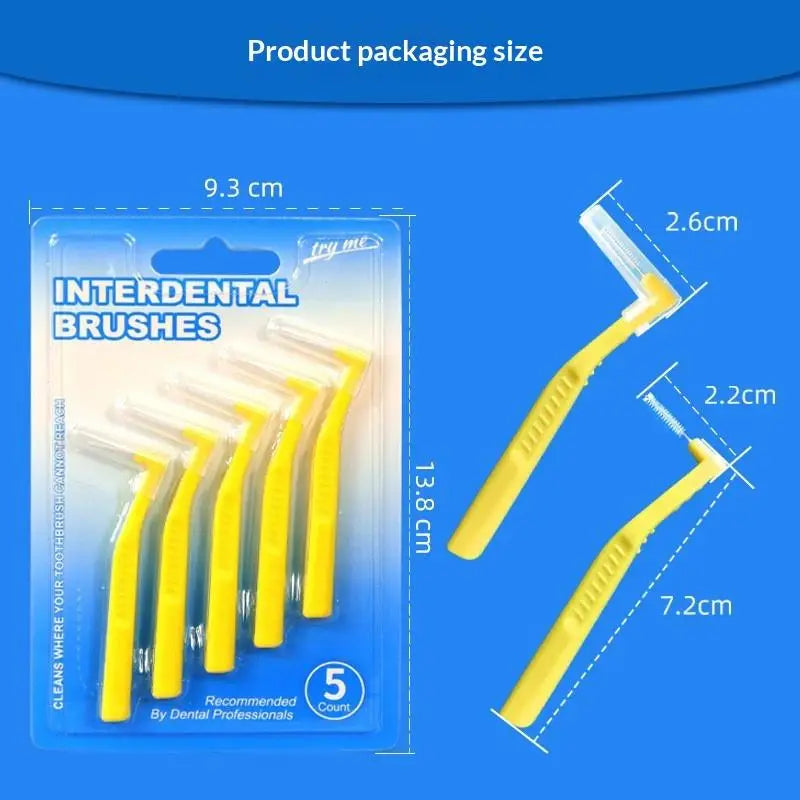 L-Shaped Interdental Brushes – Soft Bristle Travel Set (2/5 Pcs)