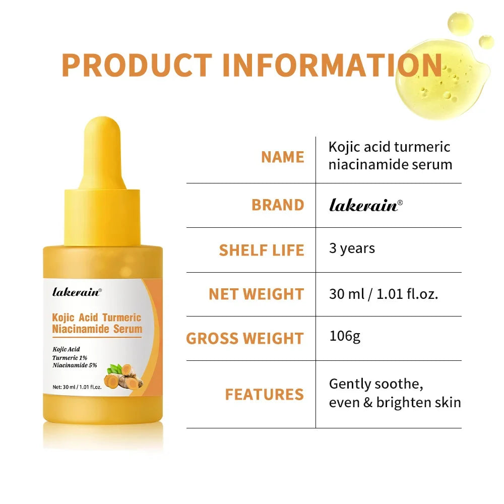 Kojic Acid Turmeric Niacinamide Serum & Cleansing Pads Duo
