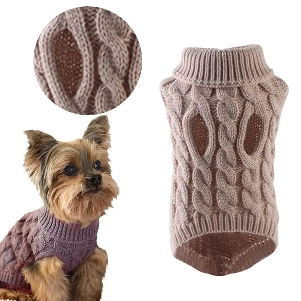 Knitted Dog Sweater – Warm Coat for Small Dogs & Puppies