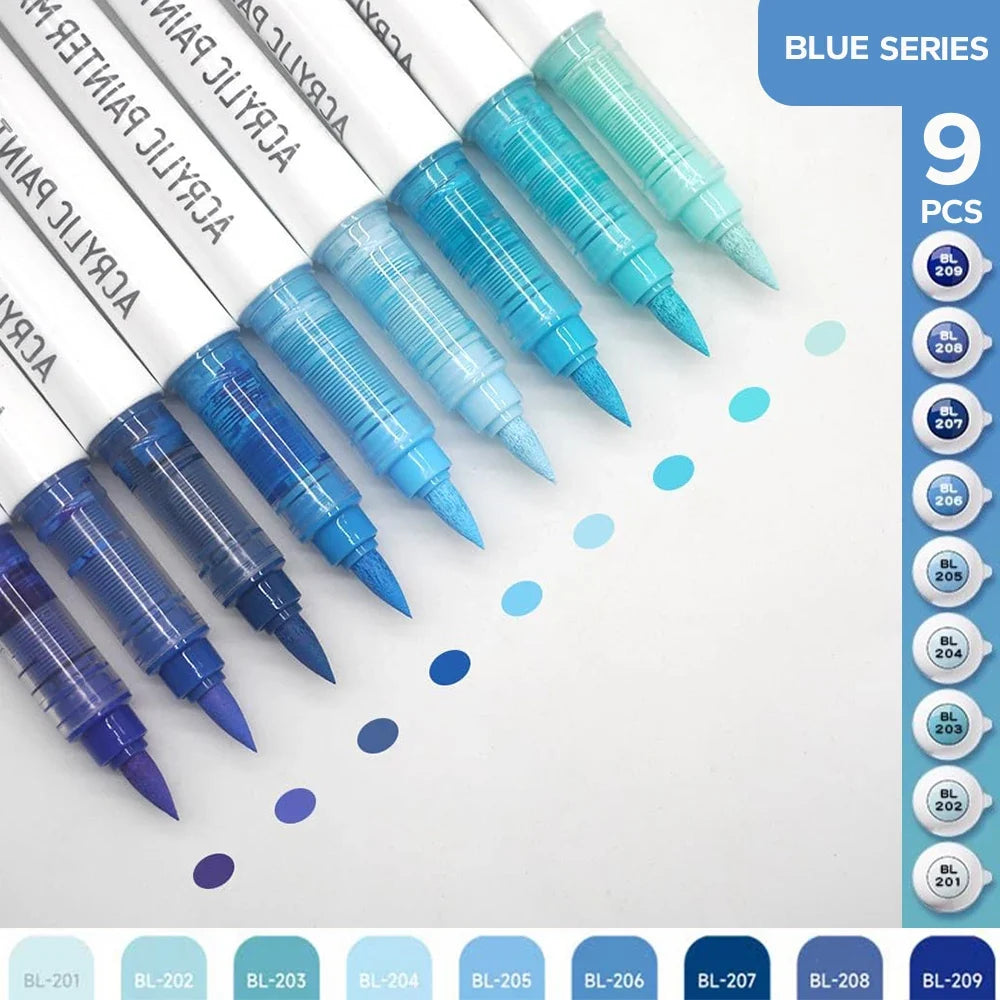Acrylic Brush Markers Art Ink Control Painting Drawing Sketching