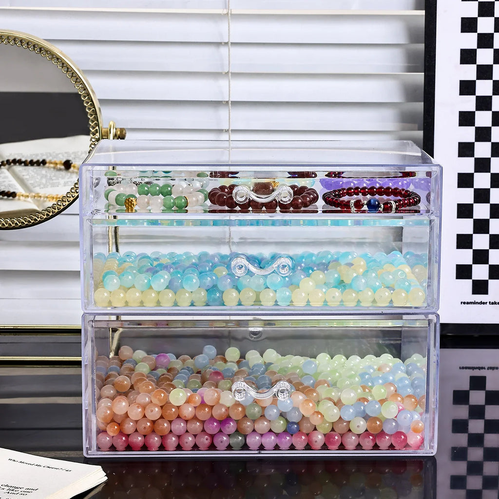 Desktop Transparent Stackable Acrylic Bead Storage Box Drawer