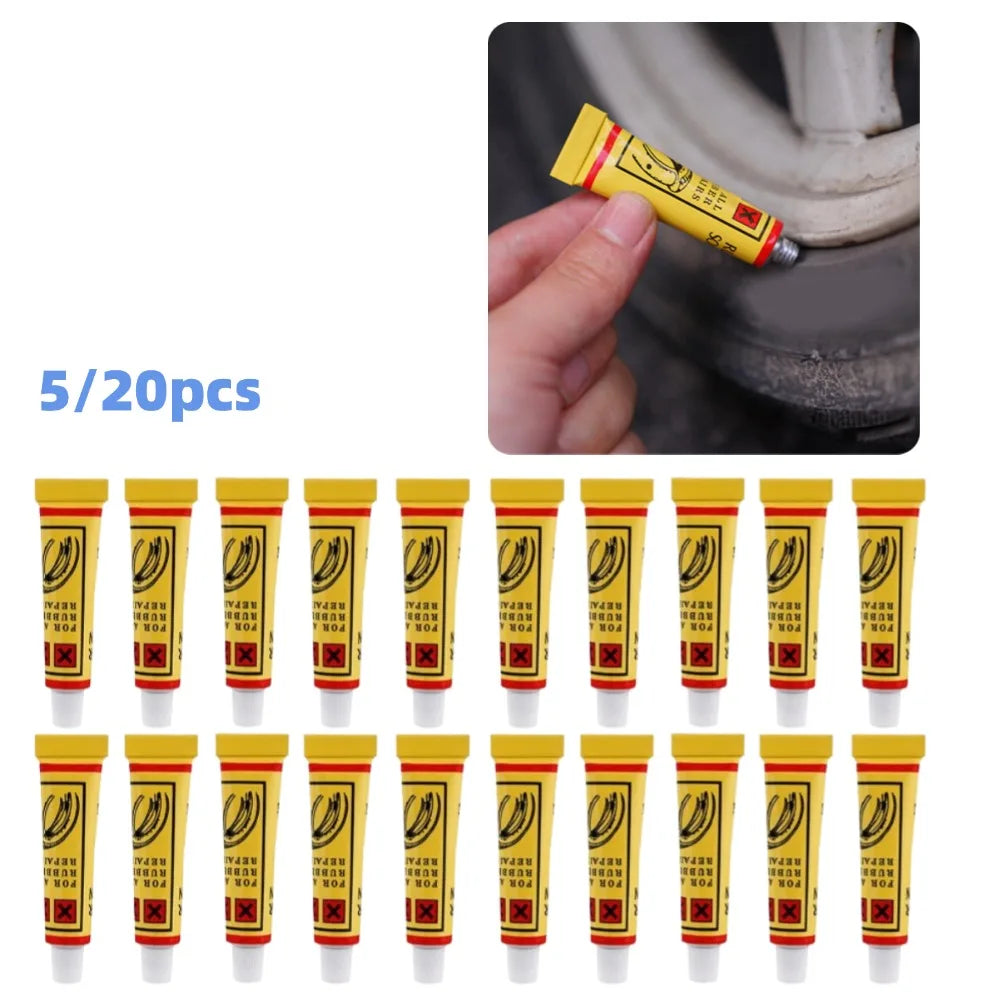 Tire Puncture Repair Glue – Bike, Motorcycle & Car 5/20 Pack