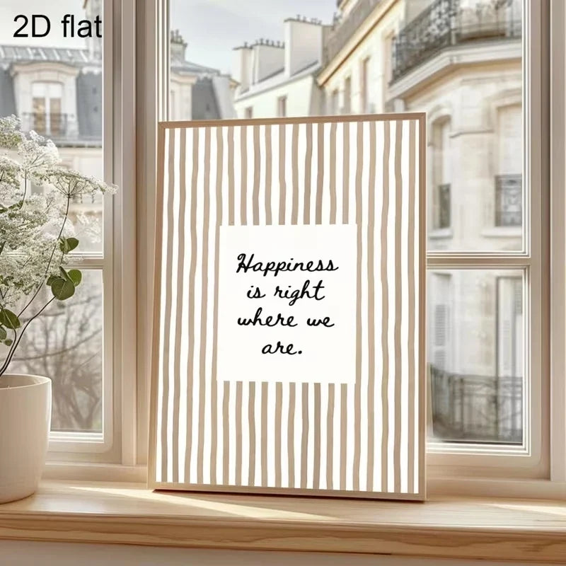 "Happiness Is Right Where We Are" Quote Canvas Wall Art
