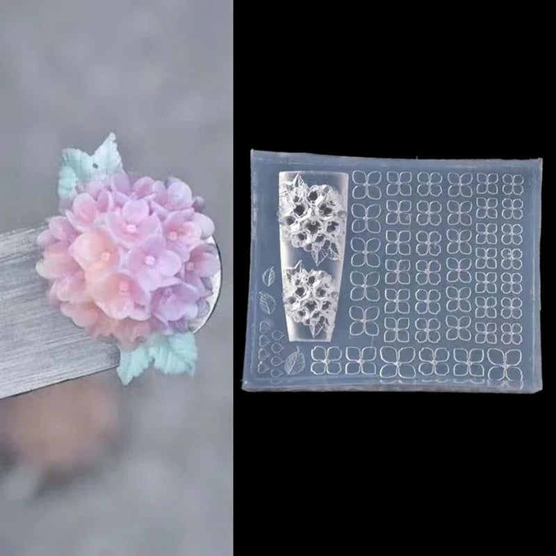 3D Hydrangea Silicone Nail Art Mold – DIY Manicure Tool