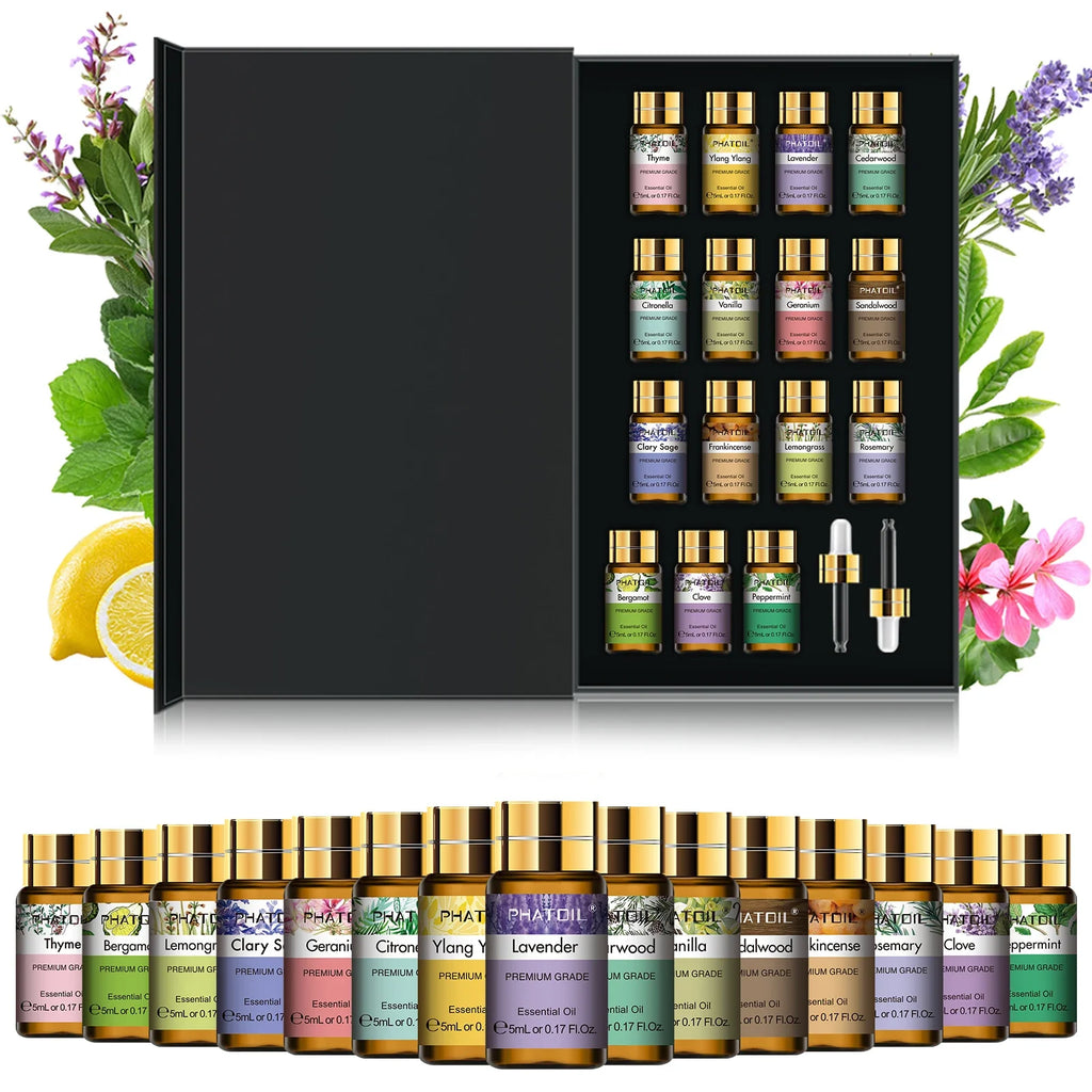 PHATOIL 15-Piece Pure Essential Oils Set – Aromatherapy Gift
