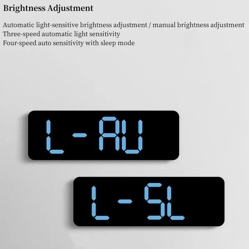 Large Digital Wall Clock Temperature Humidity Display Auto Dimmer USB