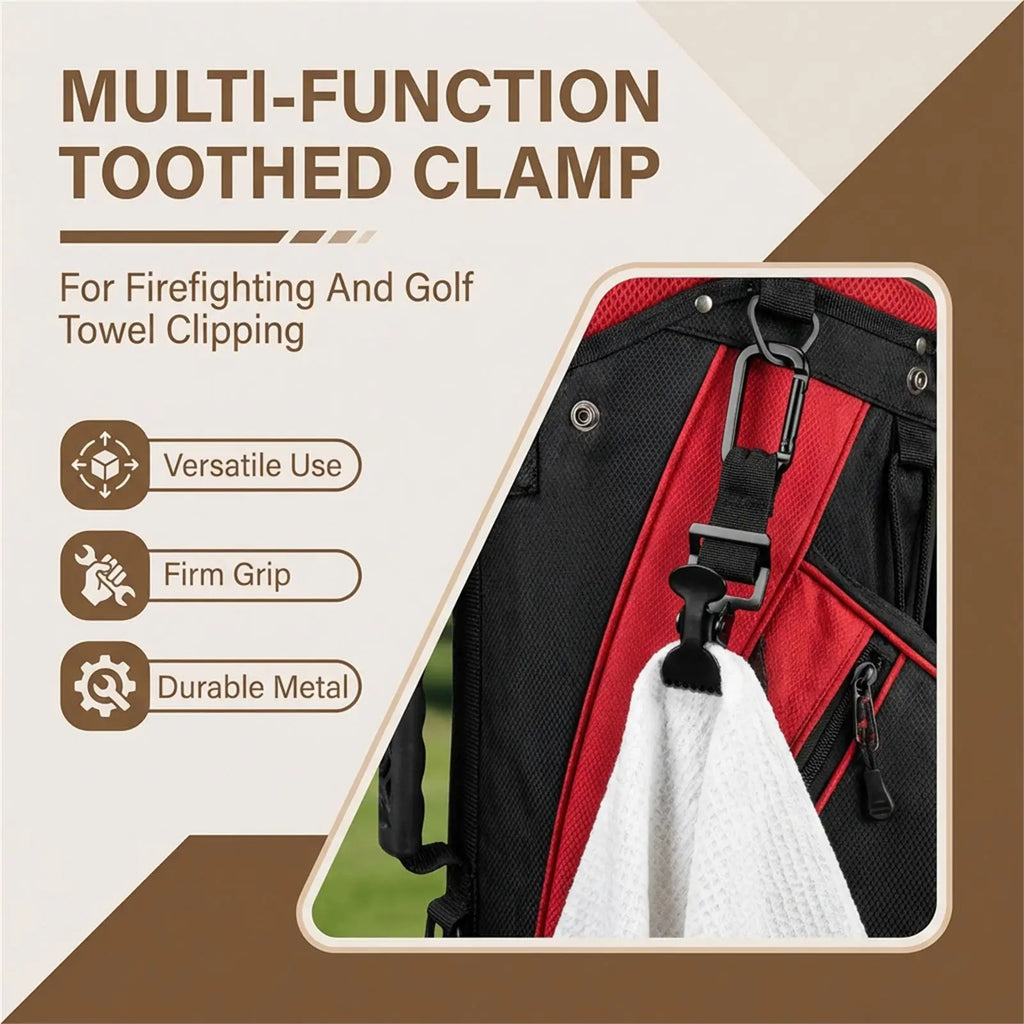 Multi-Function Toothed Metal Clamp – Golf Towel & Gear Clip