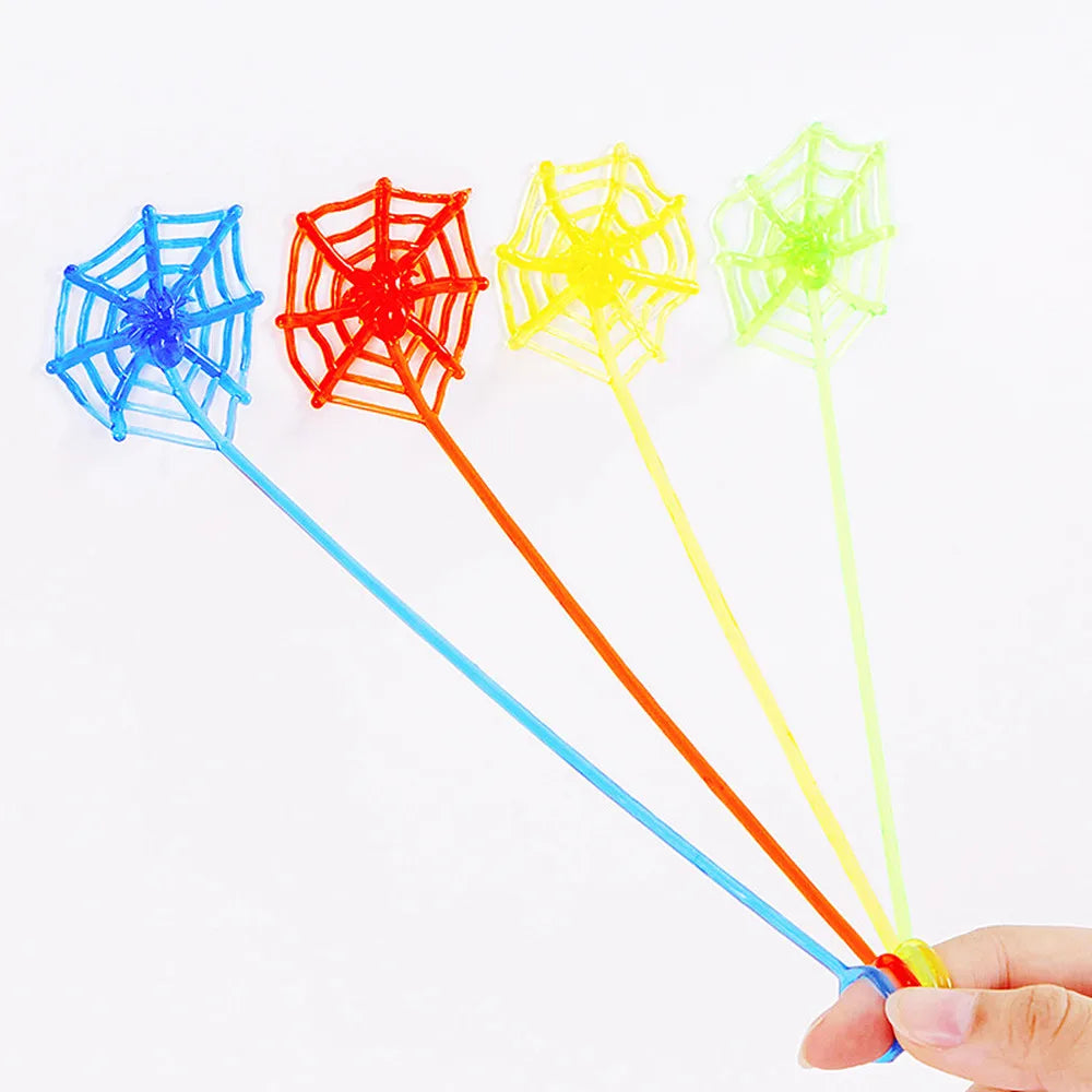 10-Pack Stretchy Sticky Spider Web Toys – Halloween Party Gift