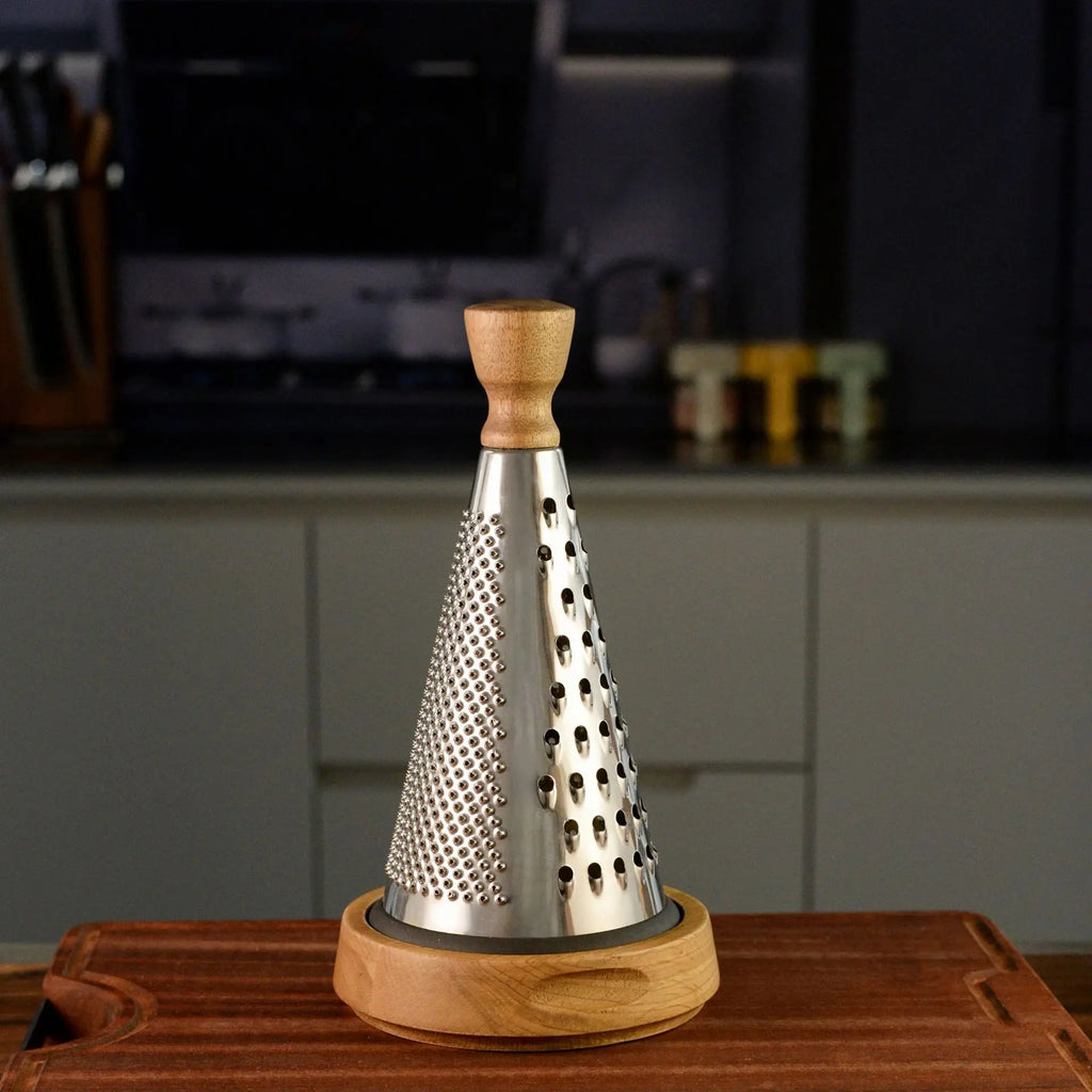 Stainless Steel Cone Cheese Grater | Wooden Handle Multi-Use