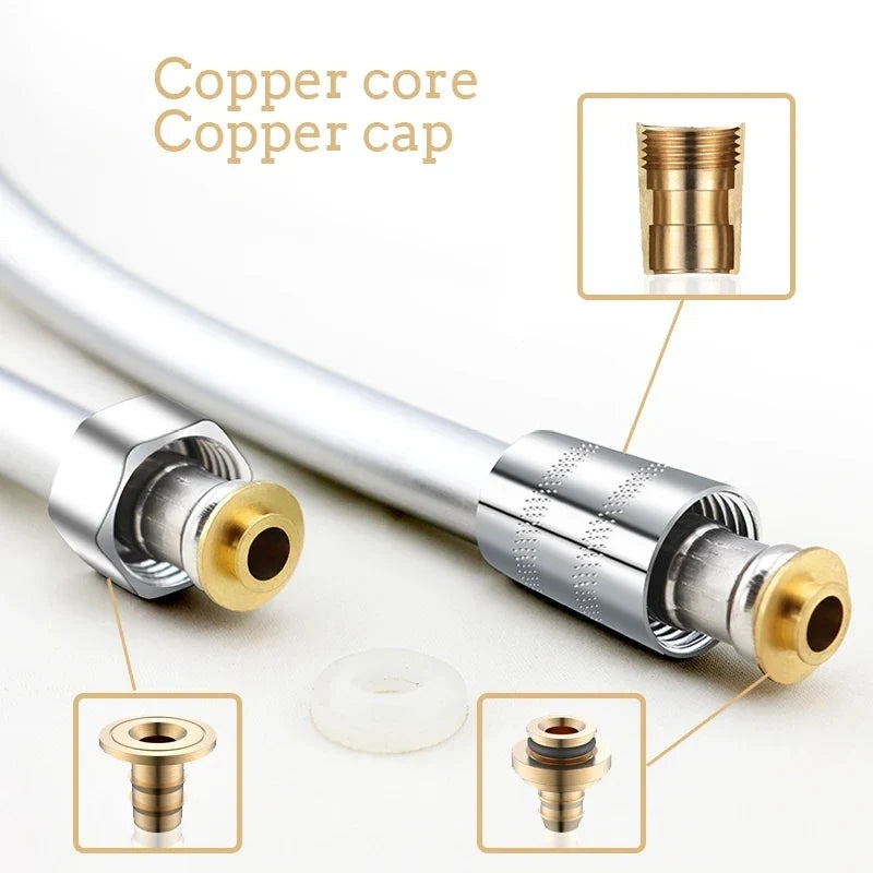 Flexible PVC Shower Hose 1.5M/2.0M – High Pressure Anti-Kink
