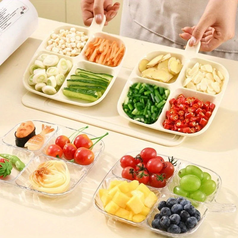 4 Grids Food Fruit Storage Box Portable Compartment Refrigerator