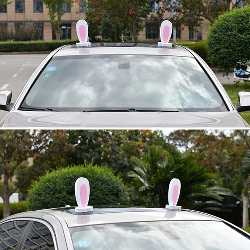 Cute Car Roof Ear Decorations – Rabbit & Cat Ears 2-Pack