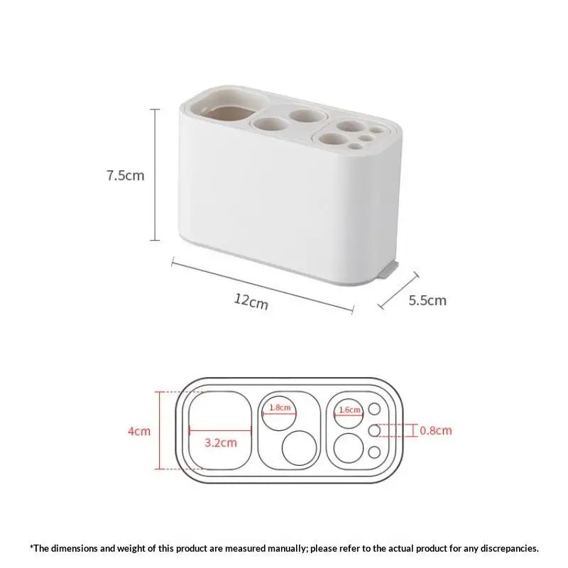 Ceramic Toothbrush Holder & Bathroom Countertop Organizer