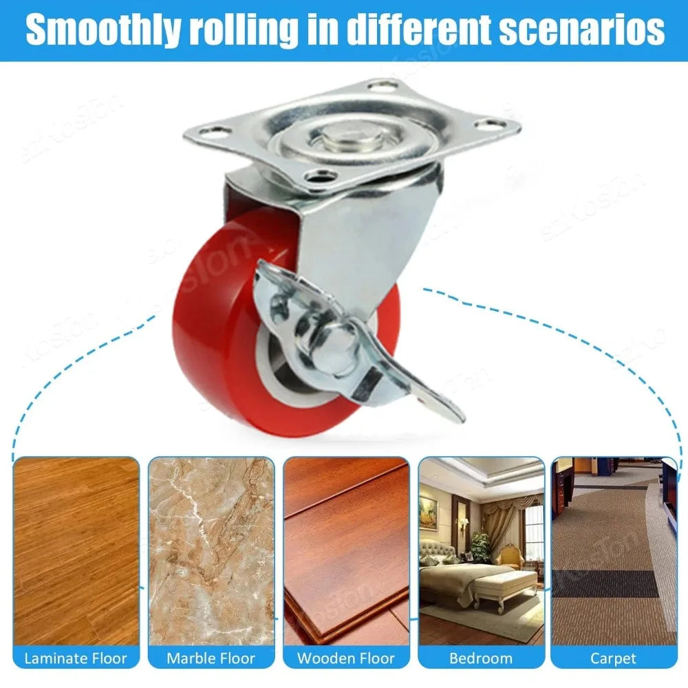 PVC Swivel Caster Wheels 1–2 Inch | Furniture & Trolley Rollers