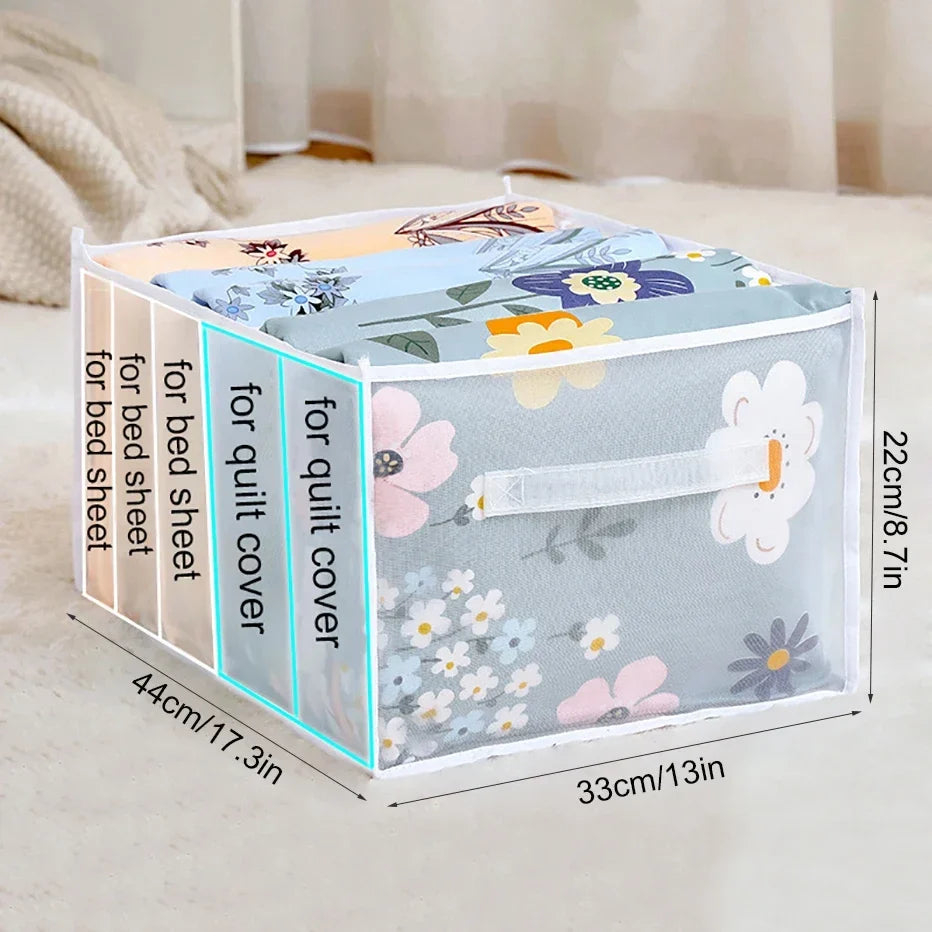 5-Grid Bedding Storage Box – Quilt, Sheet & Towel Organizer