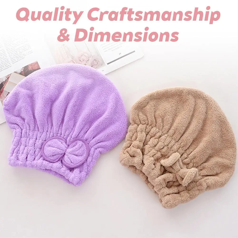 Microfiber Hair Drying Cap – Coral Fleece Ultra-Absorbent Turban