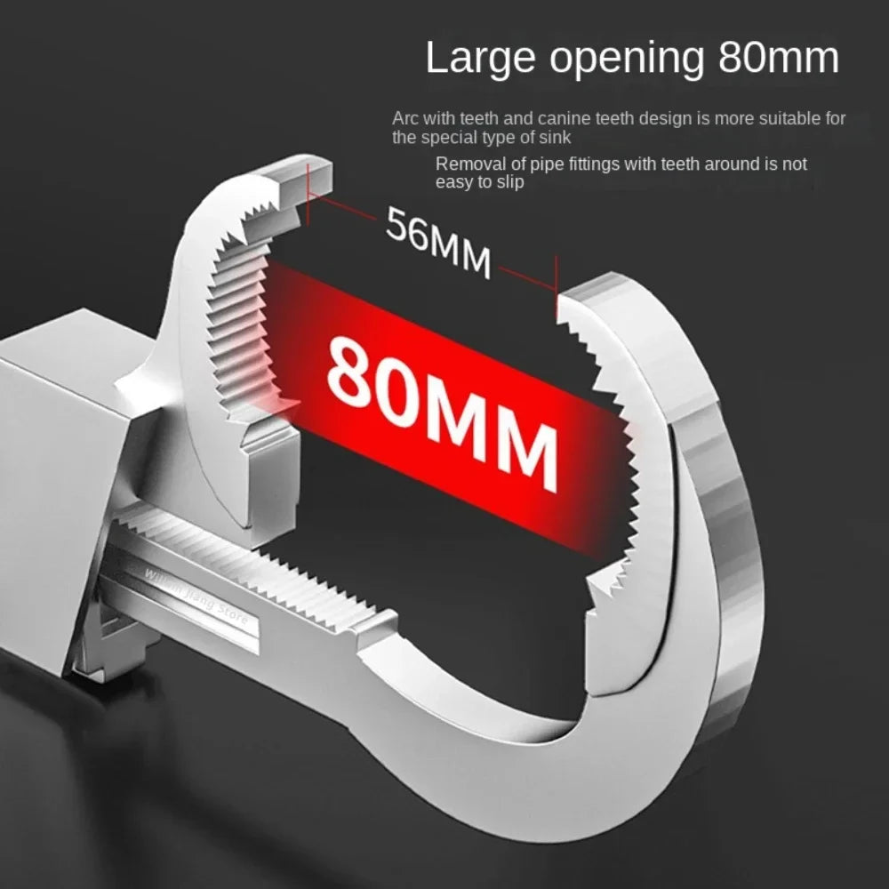Adjustable Aluminum Alloy Bathroom Wrench | 270mm Pipe Tool