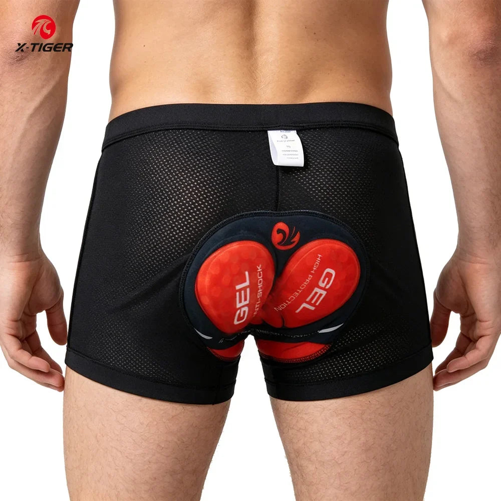 X-Tiger Men's 5D Gel Pad Cycling Shorts – Breathable Quick Dry