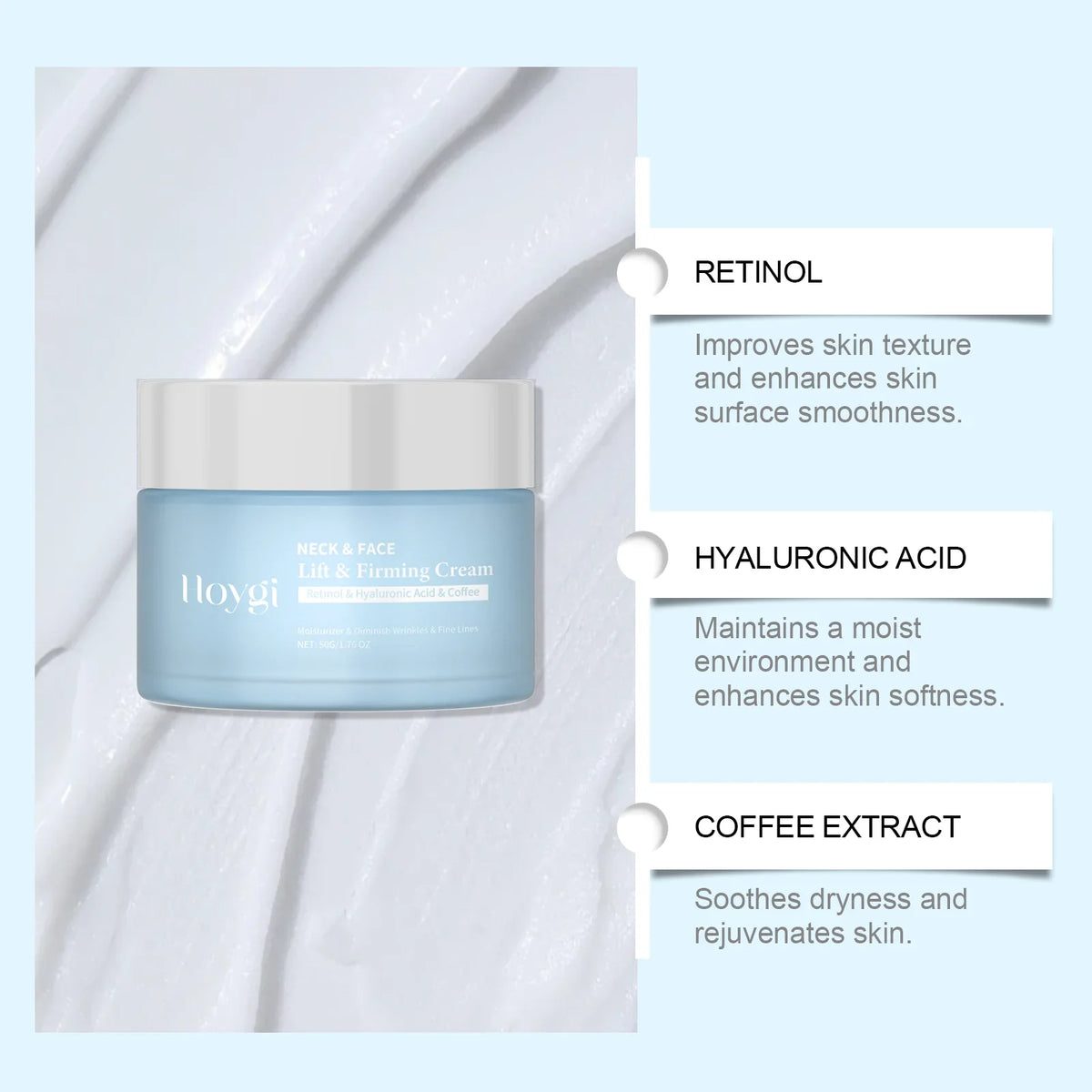Hoygi Retinol Hexapeptide Firming Neck Cream – 50ml