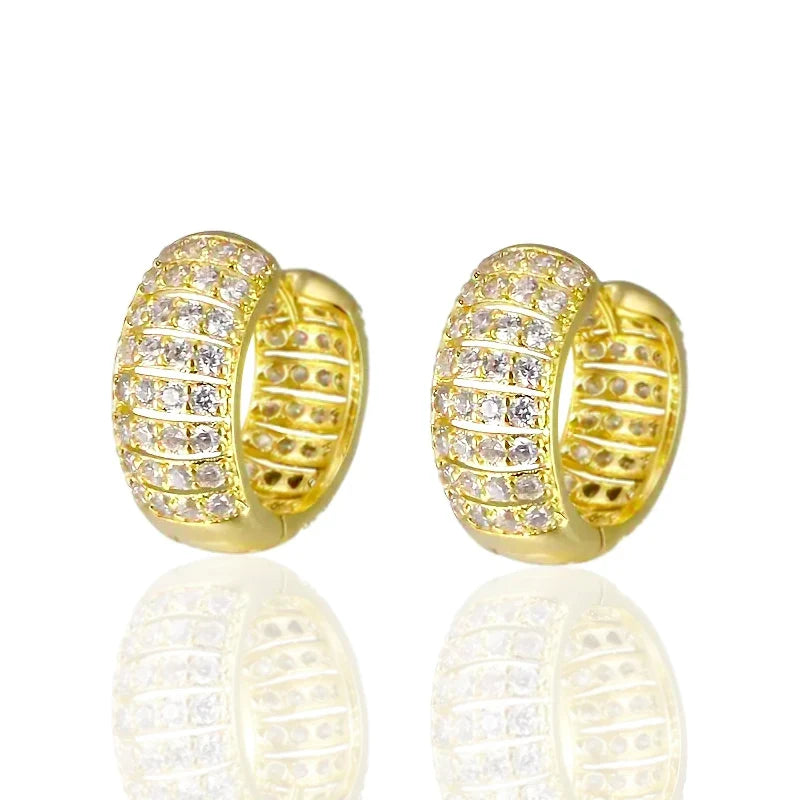 Huitan Cubic Zirconia Hoop Earrings – Women's Fashion Jewelry