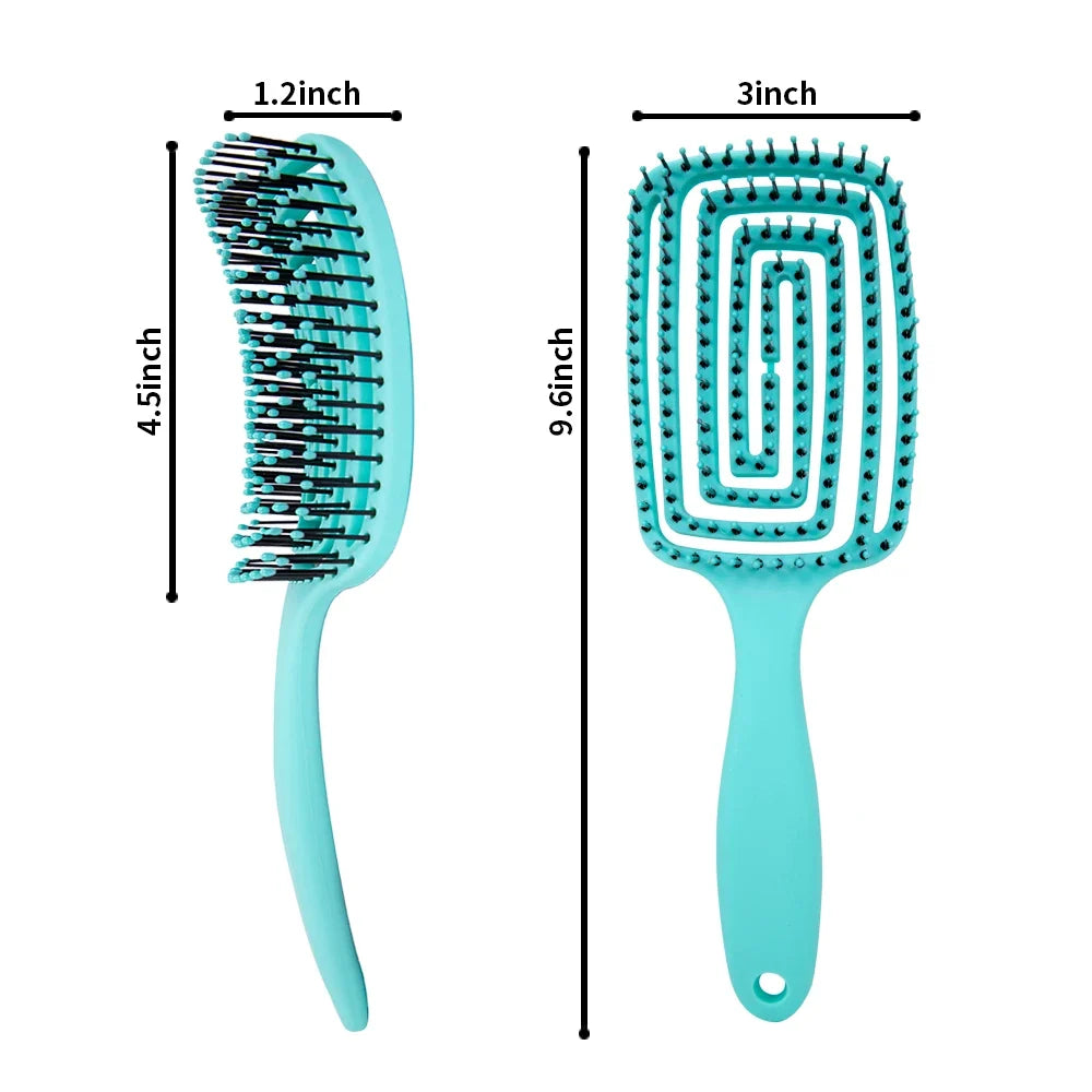 Hollow Detangling Brush for Afro 3A–4C Curly Natural Hair