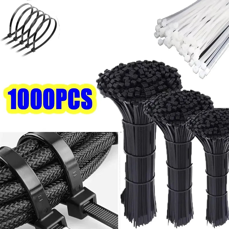 Self-Locking Nylon Cable Zip Ties Set | 100–1000 Pcs