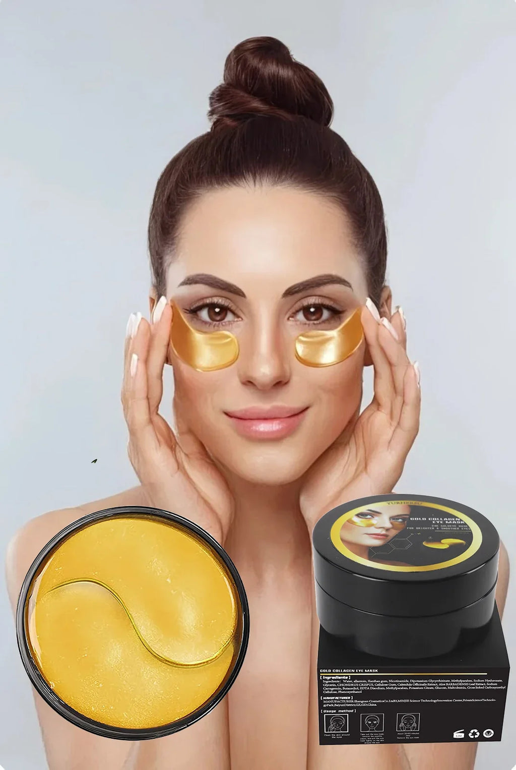 60 Pairs 24K Gold Under Eye Patches – Brightening & Lifting