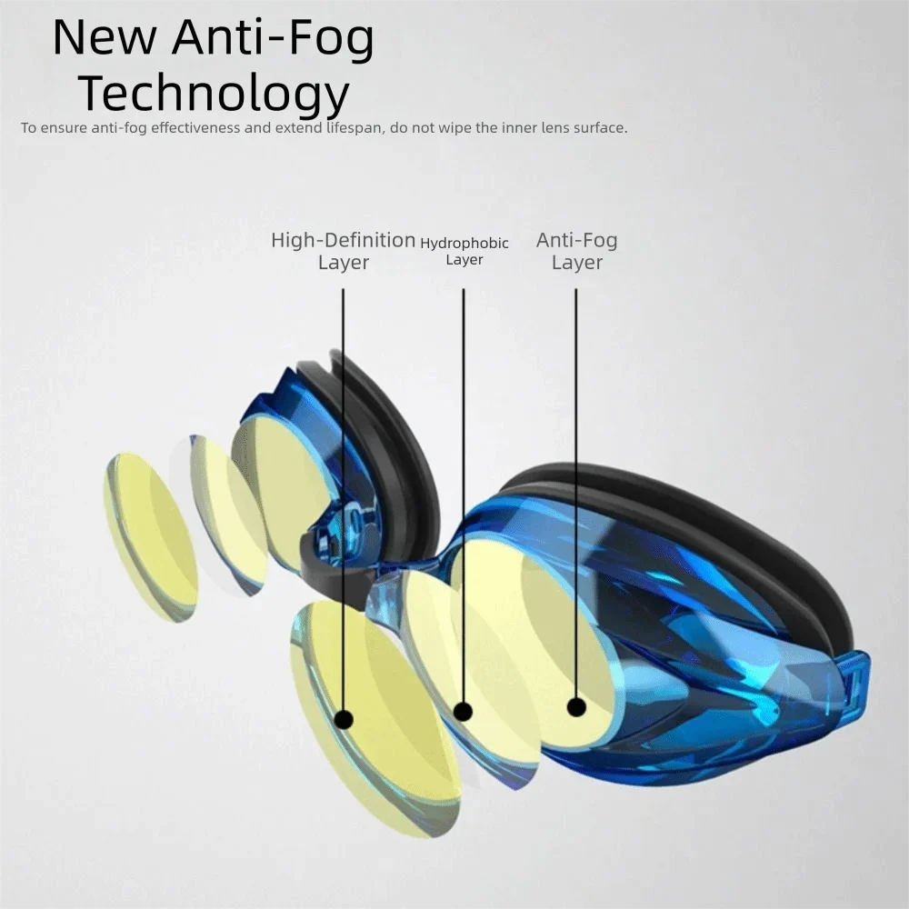 Electroplated Anti-Fog Swim Goggles | Adjustable Adult Eyewear