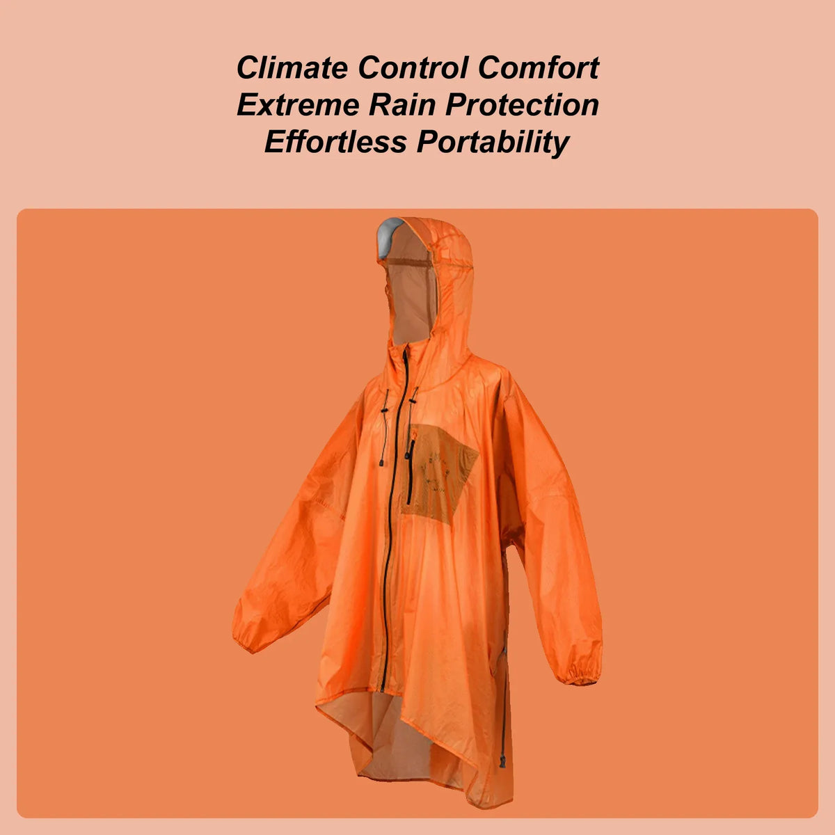 Adult Rain Poncho Hooded Full-Body Waterproof Raincoat