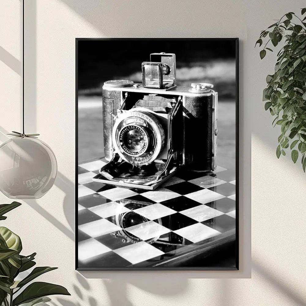 Black & White Vintage Floral HD Canvas Wall Art Print