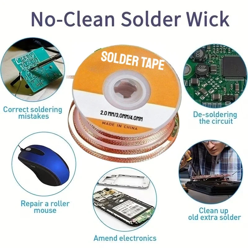 Copper Desoldering Braid Wick | Flux Solder Remover Mesh