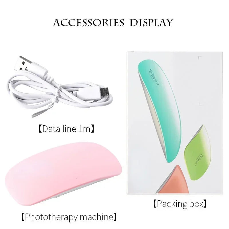 6W UV LED Nail Lamp 2-Pack – Portable USB Gel Nail Dryer