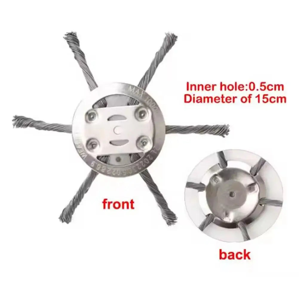 Steel Wire Wheel Grass Trimmer Head – 6" Weeding Brush