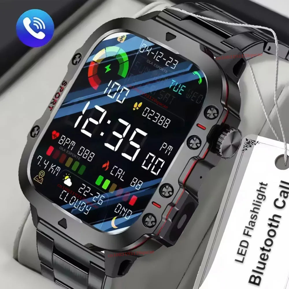 Military Smart Watch Men – GPS, BT Calls & Health Tracker
